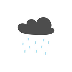 Rain Icon in trendy flat style isolated on white background. Cloud rain symbol for your web site design, logo, app, UI. Modern forecast storm sign. Weather, internet concept. Vector illustration
