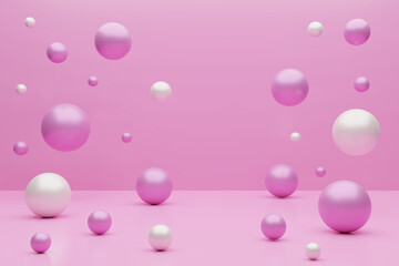 Float spheres 3d. For your products. 3D rendering.