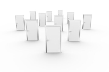 Digital png illustration of white doors on transparent background