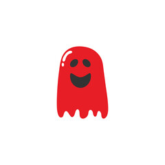 red funny halloween ghost