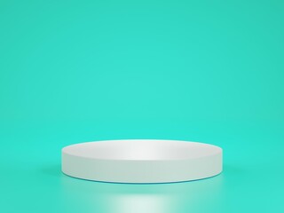 white pill box on blue background