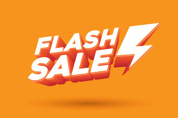 ORANGE FLASH SALE 3D TEXT THIN BANNER