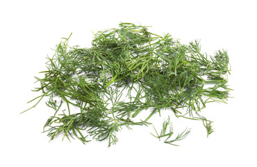 Pile of fresh green dill isolated on white