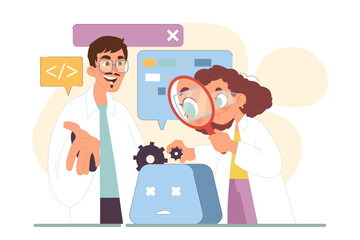 Children robotics educational course. Little girl learning robot