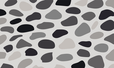 River pebbles path. Natural stone path gray background. Garden yard design. Vector.

