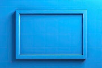Blue photo frame on blue background