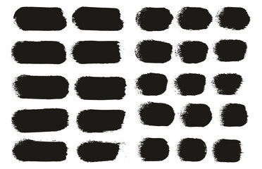 Round Sponge Thick Artist Brush Straight Lines Mix High Detail Abstract Vector Background Mix Set 