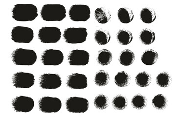 Round Sponge Thick Artist Brush Straight Lines Mix High Detail Abstract Vector Background Mix Set 