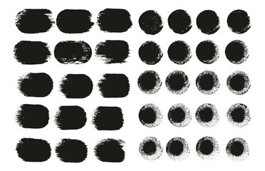 Round Sponge Thick Artist Brush Straight Lines Mix High Detail Abstract Vector Background Mix Set 