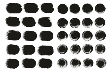Round Sponge Thick Artist Brush Straight Lines Mix High Detail Abstract Vector Background Mix Set 