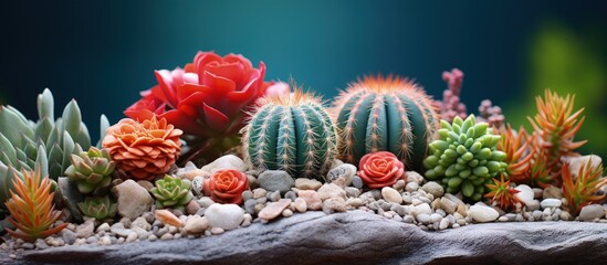 Close up view of small Astrophytum cactus