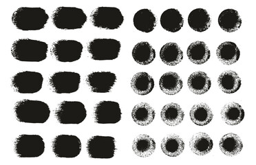 Round Sponge Thick Artist Brush Straight Lines Mix High Detail Abstract Vector Background Mix Set 