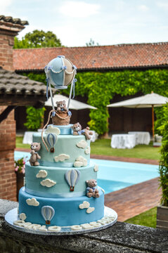 torta battesimo mongolfiere
