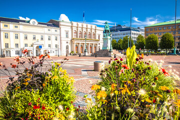 Gustav Adolfs square in Gothenburg scenic colorful view