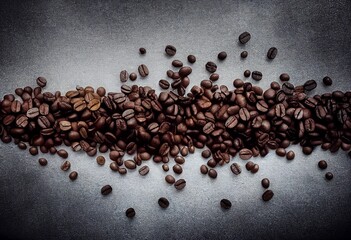 Coffee beans on a white background in the style of animated exuberance.