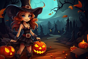 Happy halloween girl event background wallpaper