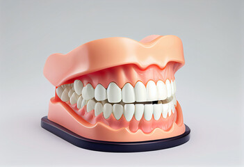 Obraz premium Dental dentures placed on white background.