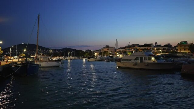 Artemis port with yachts and boats in Greece.