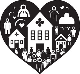 Fototapeta premium Charity Black And White, Vector Template for Cutting and Printing