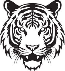 Fototapeta premium Tiger Black And White, Vector Template for Cutting and Printing