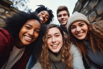 Multiracial best friends having fun outside, Multicultural group of people having fun, multicultural people having fun outside, People diversity 
