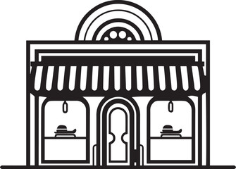 Retail Stores Black And White, Vector Template for Cutting and Printing