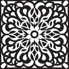 Pattern Black And White, Vector Template for Cutting and Printing