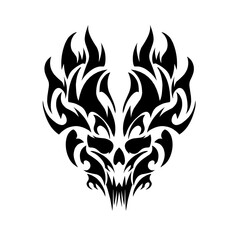 Illustration vector graphic of tribal art abstrack Skull 