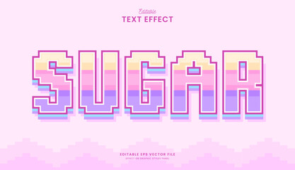 decorative editable pixel sugar text effect vector design