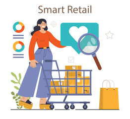 Smart retail. Automated retail system or technology. E-commerce