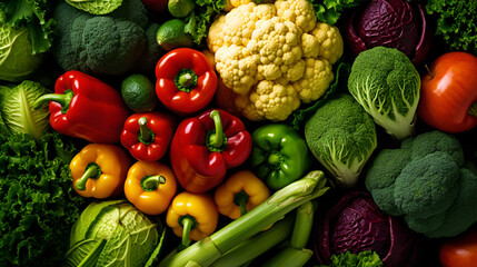Background from fresh farm vegetables