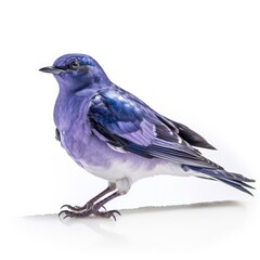 Purple martin bird isolated on white background.