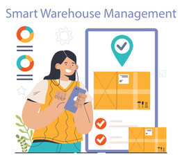 Smart warehousing. WMS, Automative system for ordering and storing,