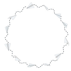 paper plane track travel round frame