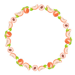 sweet juicy peach art drawn round frame