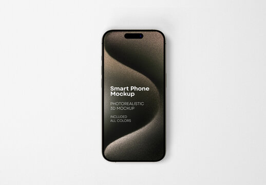Minimal Smartphone Screen Mockup &ndash; Clean Front View for App Presentation and UI Design Preview