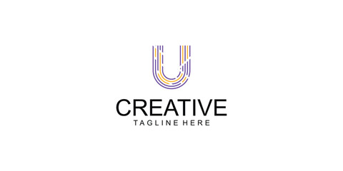 Creative letter U logo design with modern concept| full collor| premium vector