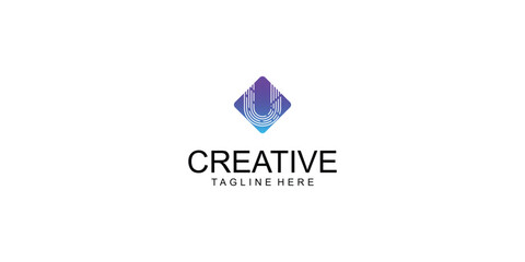 Creative letter U logo design with modern concept| full collor| premium vector