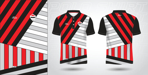 black red polo shirt sport sublimation jersey template