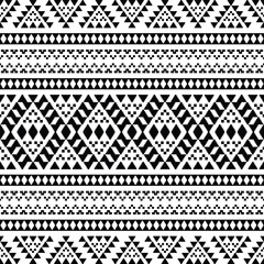 Seamless ethnic pixel pattern with abstract geometric. Native American vector illustration. Navajo and Aztec motifs design for print fabric and clothing. Black and white color.