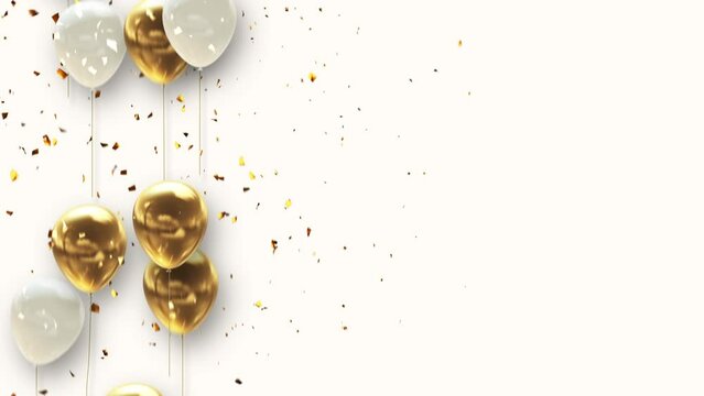 風船と金色の紙吹雪