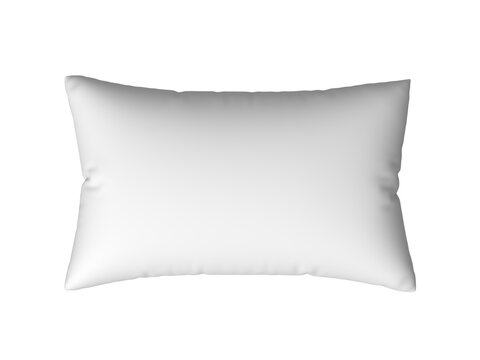 White pillow. Isolated. Blank. 3d illustration.