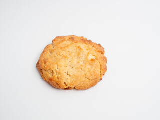 Sweet cookies on a white background. Bakery products close up. Sweet cookie.