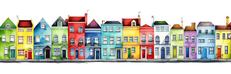 Obraz premium Colorful drawn sketch of Amsterdam.