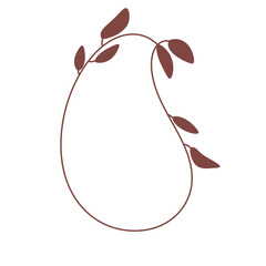 green floral frame with leaves