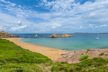 Pregonda Beach in Menorca, Spain