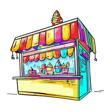 Ice cream shop picture, It's a illustration used in general use. 