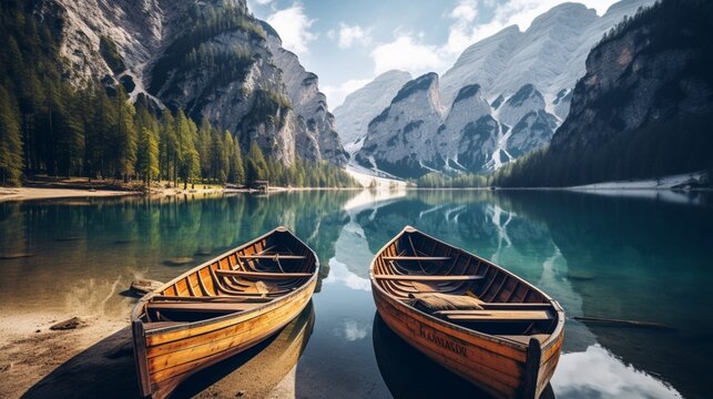 Boats on the beautiful Lake © Samina