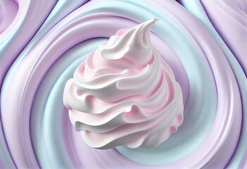 Soft yoghurt ice cream texture satin background. Generative AI