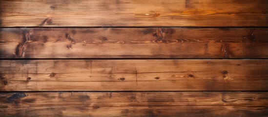 Naklejka premium Antique style wood panel plank background Brown wooden wall texture Natural patterned desk background Dark table floor Beech hardwood planks Home staging with vintage timber surface